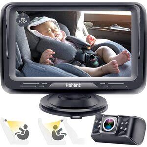 Baby Car Camera with Display HD 1080P Baby Car Mirror 5 Mins Easy Installation